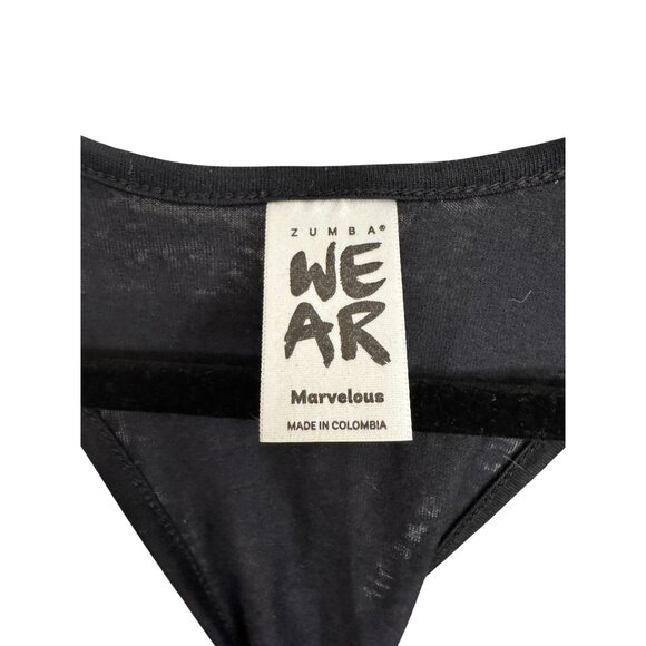 Zumba Wear Racerback Tank Top Black Sz Medium "Be Yourself. Free Yourself." NWT - Picture 5 of 10